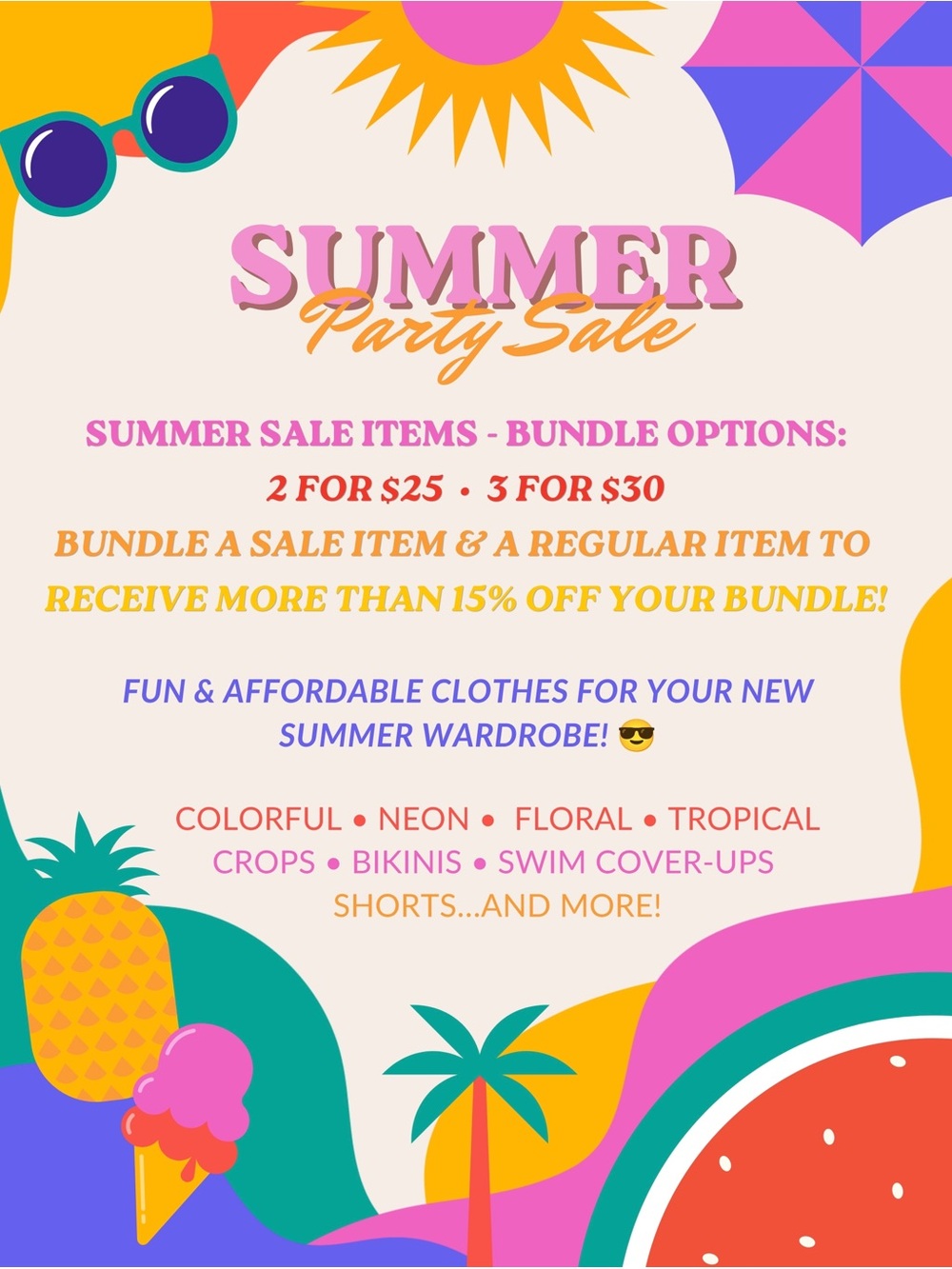 Summer Party Sale!!!!